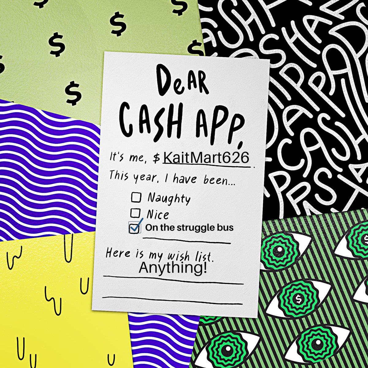 BYEKaitlin's tweet photo. @CashApp What do YOU want for Christmas?! https://t.co/fVA53Dd9u7