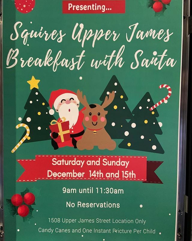 This weekend at Upper James location is our Santa Breakfast. Saturday and Sunday morning from 9am until noon.  Free instant photos for each child. ift.tt/2REil8p #Instagram