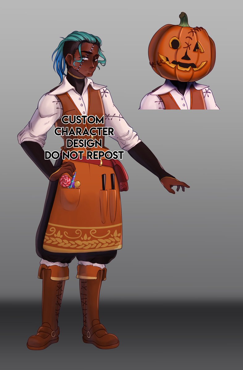 diaburoju's tweet image. pumpkin character design commission!! 
#custom #customadoptable #art #commission