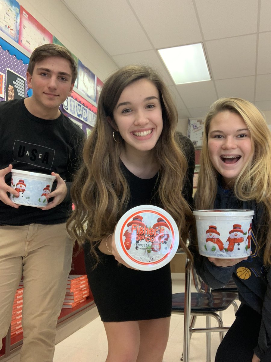 Fishers popcorn is in! There will be an upcoming announcement on when they’ll be available to pick up! Thank you to all who fundraised :)