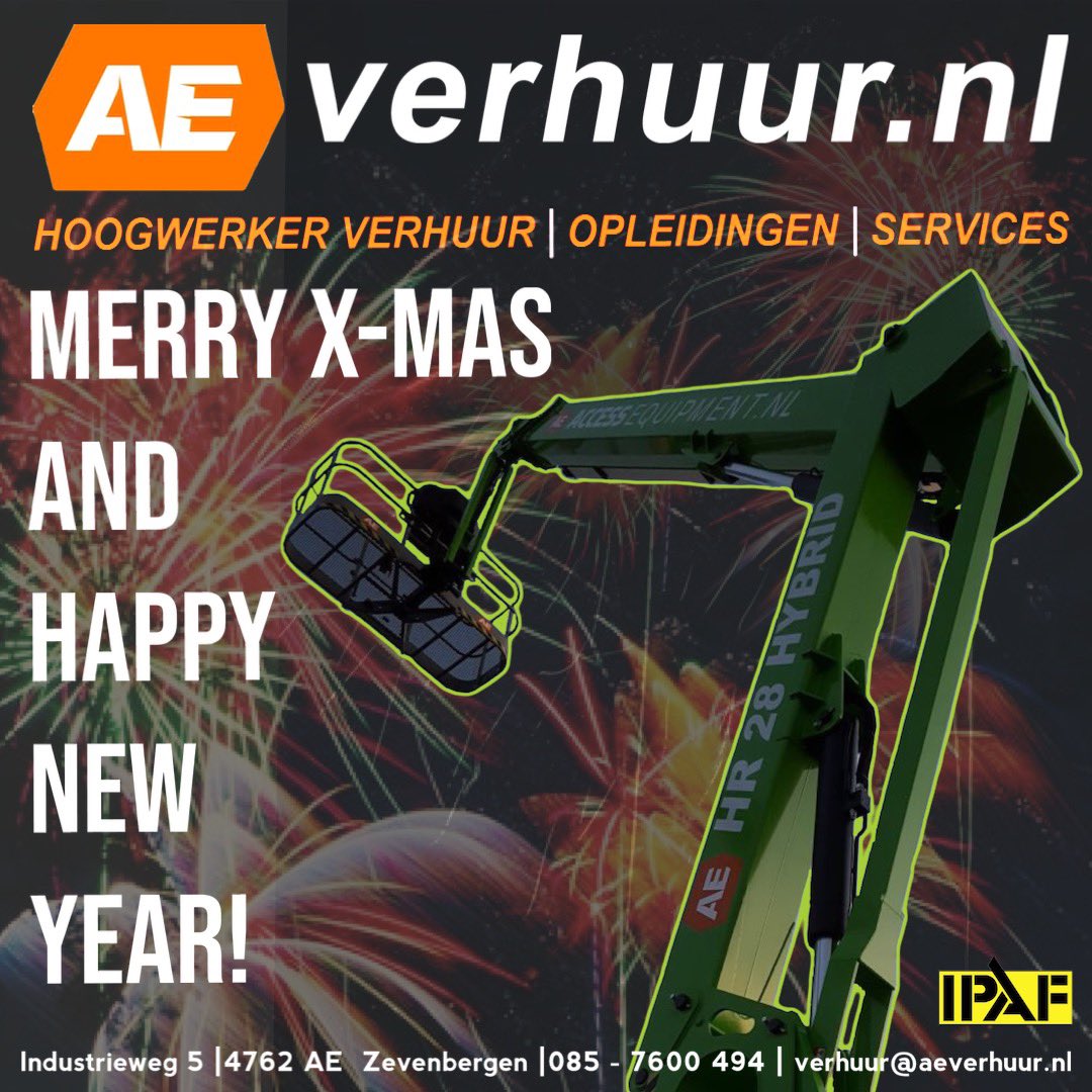 🎅🏻 FIJNE FEESTDAGEN 🎆

Access Equipment BV wenst u fijne Feestdagen, een gezond en veilig 2️⃣0️⃣2️⃣0️⃣

Team AE verhuur 

#accessequipment
#ipaf #training #hoogwerkertraining 
#hoogwerker #verhuur #hoogwerkerverhuur 
#kerstmis #kerst2020 #happynewyear #gelukkignieuwjaar #oudnieuw