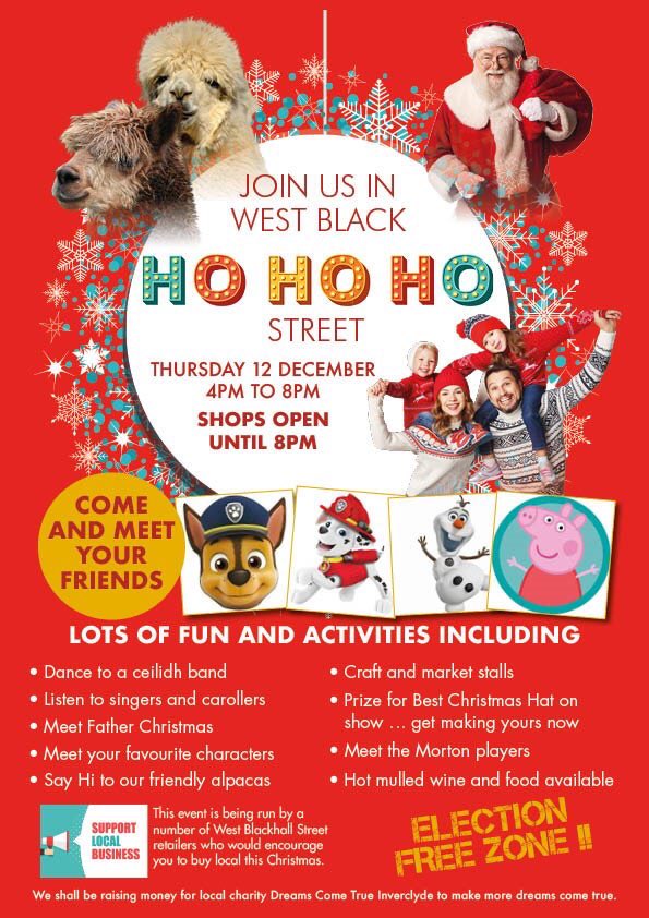 inverclyde's tweet photo. Support your local town centre on Election Day as West Blackhall Street, Greenock shops are opening late with an evening of festive fun. #shoplocal #supportlocalbusiness #DiscoverInverclyde #ElectionFreeZone https://t.co/ofL0lKzT2M