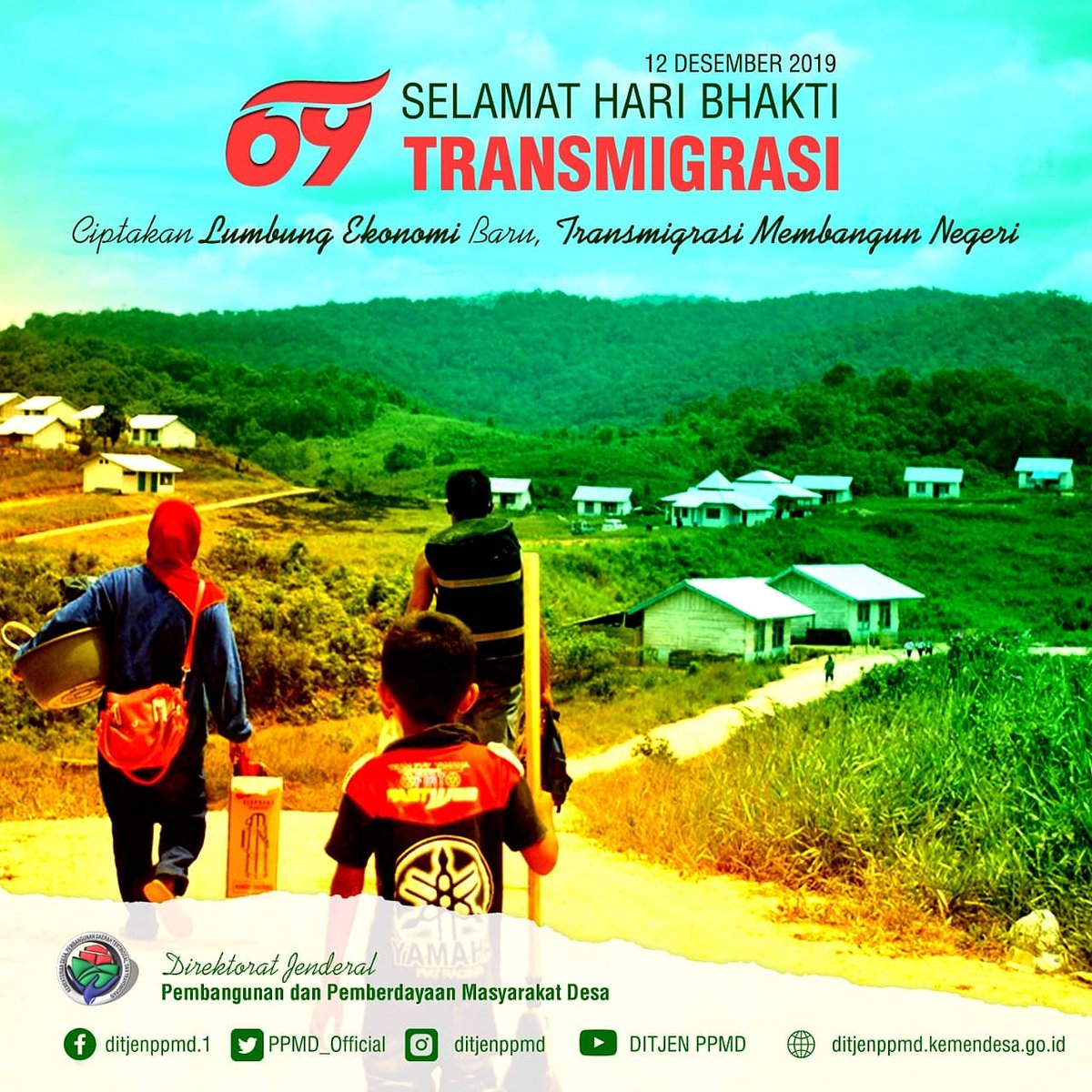 SELAMAT MEMPERINGATI HARI BHAKTI TRANSMIGRASI YANG KE-69 (12 Desember 2019).

#transmigrasi 
#haribhaktitransmigrasi 
#kemendesapdtt 
#kemendesapdtt 
#danadesa
#inovasidesa