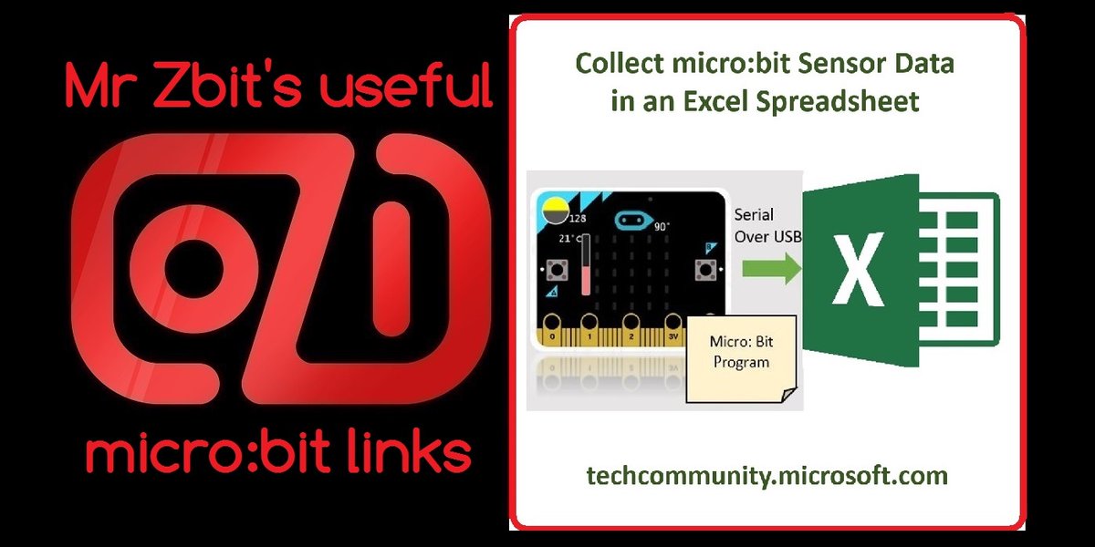 ZbitConnect's tweet photo. Hi Yolanta @YKrawiecki there's a link on my "Mr Zbit's useful #microbit links" web page about collecting #microbit sensor data into an Excel Spreadsheet. Is that what you were looking for? https://t.co/MzejPwQYOV @microbit_edu https://t.co/y8f8rPrpg6