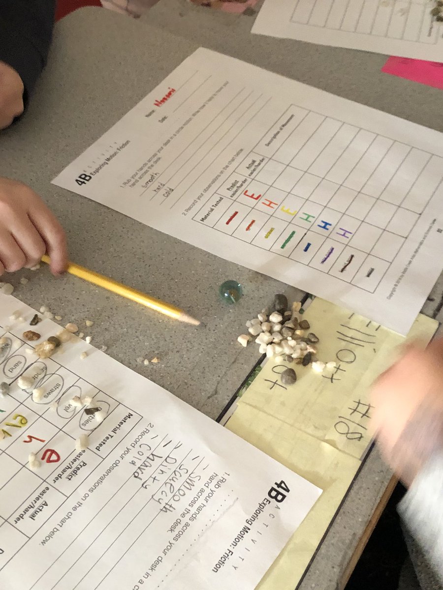 3rd gr scientists experiment with marbles and gravel to study friction. <a href="/mrsweakland/">Weaklands SUPER Kids</a> #dolsenthinkers