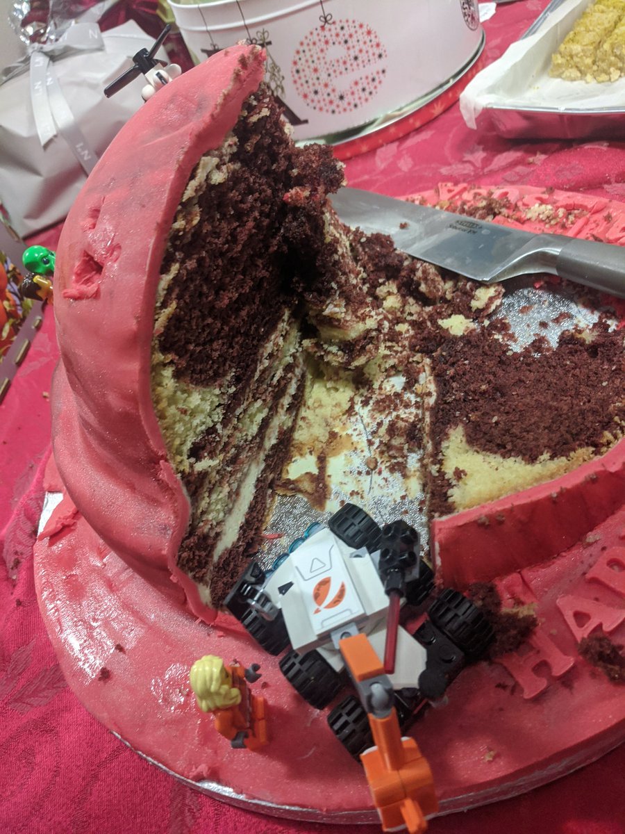 Astrobiology_OU's tweet photo. A fantastic day with Christmas and @SPSMars Birthday celebrations. With nothing other than a Lego Mars birthday cake from @mkcoffeeshop complete with Rover!
#Surprise #Celebrations #WhatACake https://t.co/ylj9NW2LL6