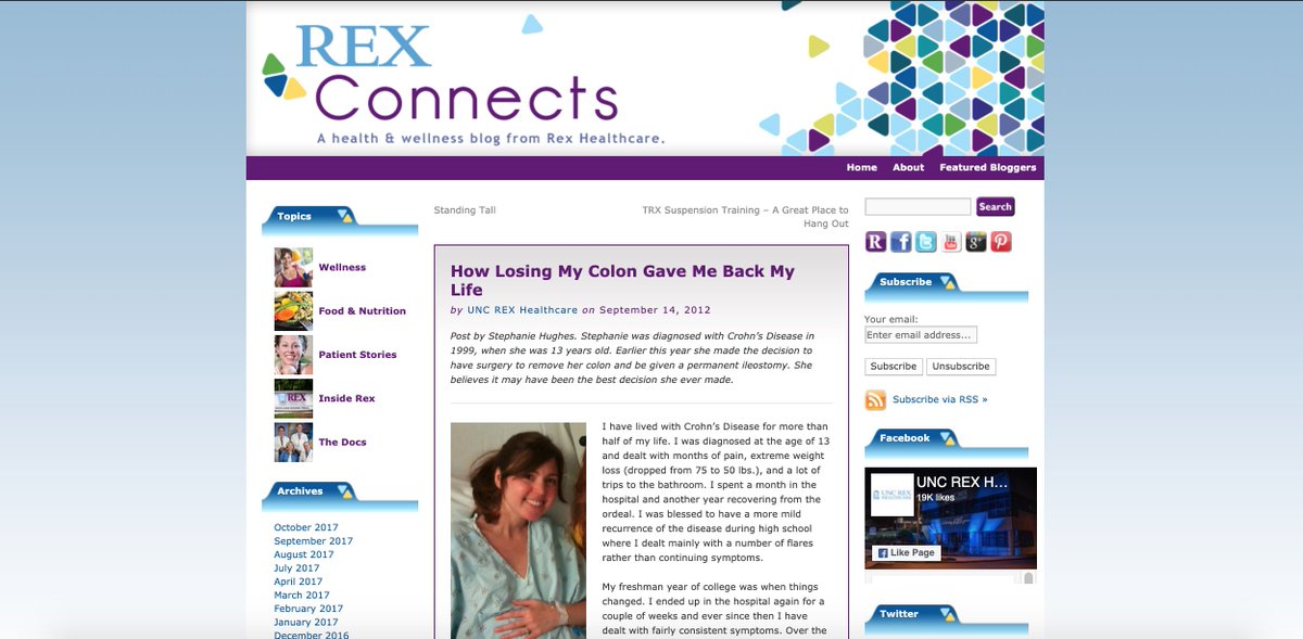 Guest blogging for “Rex Connects” ostomy.me/1BOzN8K #ostomy #ibd #repost