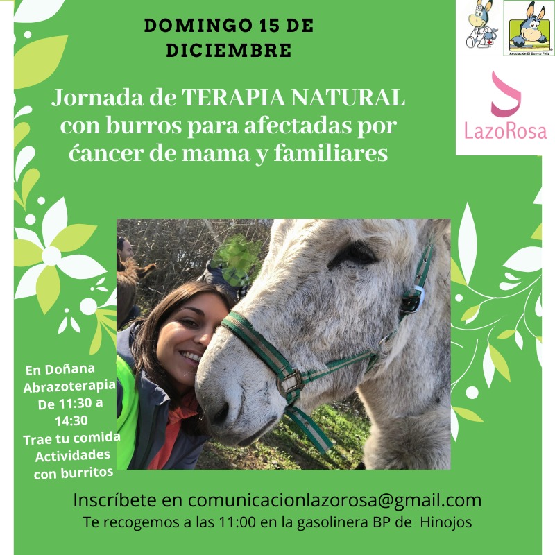 Si eres paciente de #cáncerdemama y quieres sumarte a una actividad gratuita de bienestar con   terapia natural, vente el domingo a pasar una mañana con burritos en Doñana.