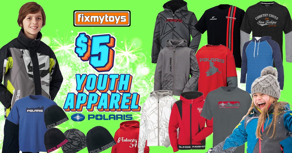 FixMyToys's tweet image. Polaris Youth Shirts, Hoodies, Hats - Only $5 while supplies last. FREE Shipping on orders over $100, shop for the entire family during the FixMyToys Holiday Sale! FixMyToys.com

#PolarisGear #PolarisDeals #HolidayShopping #KidsATV #KidsOffRoad #PolarisOffroad