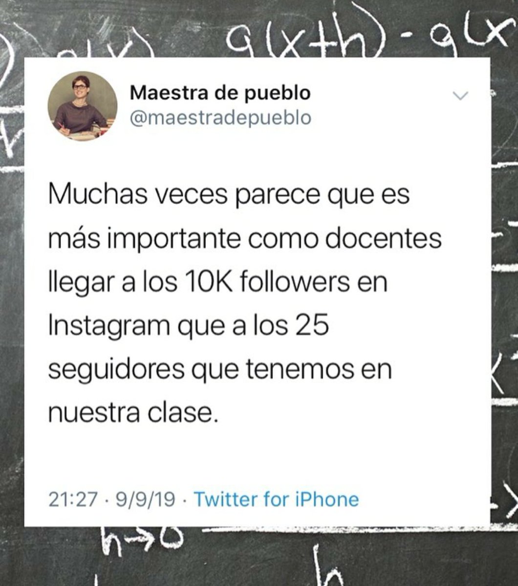 MariaAceUB's tweet photo. Os dejo para aquí esta imagen con esta reflexión que me ha hecho pensar mucho. ¿Creéis que tiene razón? 😕
#ADXarxes2019 #Educación #Instagram #Influencias https://t.co/0kMOsGKX6I