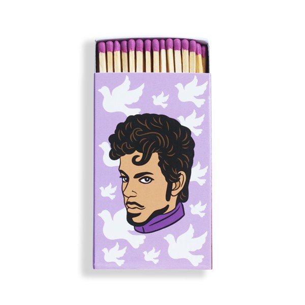 remixedgifts's tweet photo. 💜💜💜 #Prince #PURPLERAIN matchboxes are perfect for the coffee table, stylin’ BBQs or a host/ess gift. Each #matchbox contains 55-60 extra-long 4″ matches with #purple match tips, of course. https://t.co/rEBE7EG2Ez