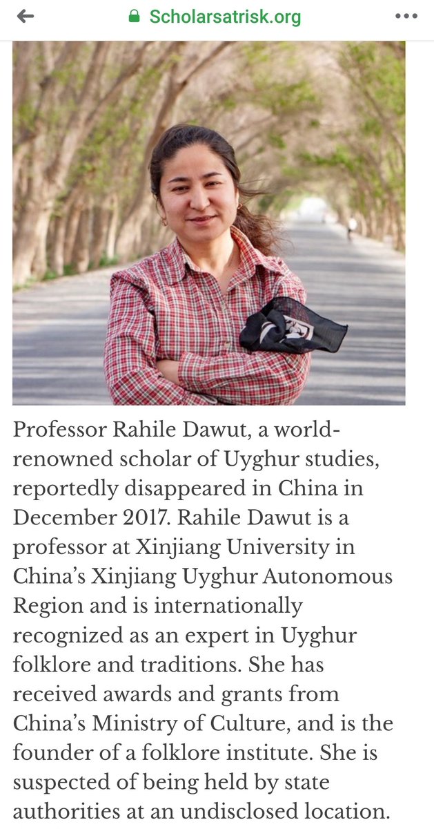 Googoom1's tweet photo. Professor Rahile Dawut, a world-renowned scholar of Uyghur studies, reportedly disappeared in China in December 2017. Rahile Dawut is a professor at Xinjiang University Aka East Turkistan) is internationally recognized as an expert in Uyghur folklore and traditions.
#StillNoInfo https://t.co/3VIHe2PGxT