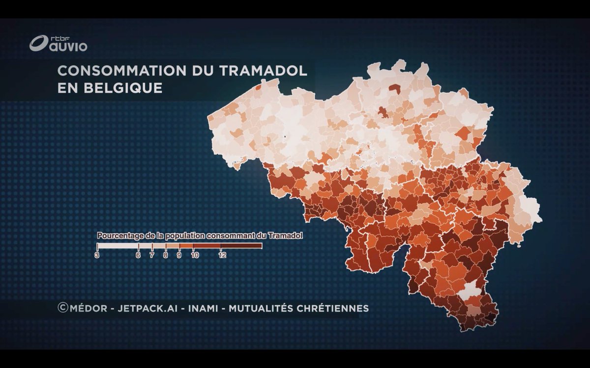 Karim Douïeb (@karim_douieb) on Twitter photo Today the Belgian public television <a href="/RTBF/">RTBF</a> has featured the visuals and the study <a href="/jetpackAI/">Jetpack</a> has done for @Medor_mag to illustrate the problematic increase of opioid consumption in Belgium 💊
French documentary: rtbf.be/auvio/detail_q…
Original article: medor.coop/nos-series/la-… Today the Belgian public television <a href="/RTBF/">RTBF</a> has featured the visuals and the study <a href="/jetpackAI/">Jetpack</a> has done for @Medor_mag to illustrate the problematic increase of opioid consumption in Belgium 💊
French documentary: rtbf.be/auvio/detail_q…
Original article: medor.coop/nos-series/la-…