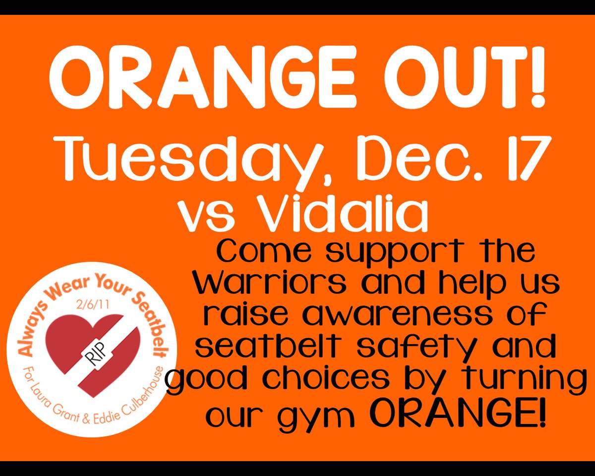 Make sure to wear your orange to raise awareness of seatbelt safety on Tuesday’s game!🧡🏀 Help us get the word out!