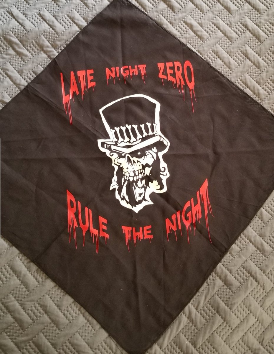 LateNightZero's tweet image. How about some new merch? Grab a bandana next time you catch one of our shows! #horrorpunk #horror #LateNightZero #newmerch #localmusic