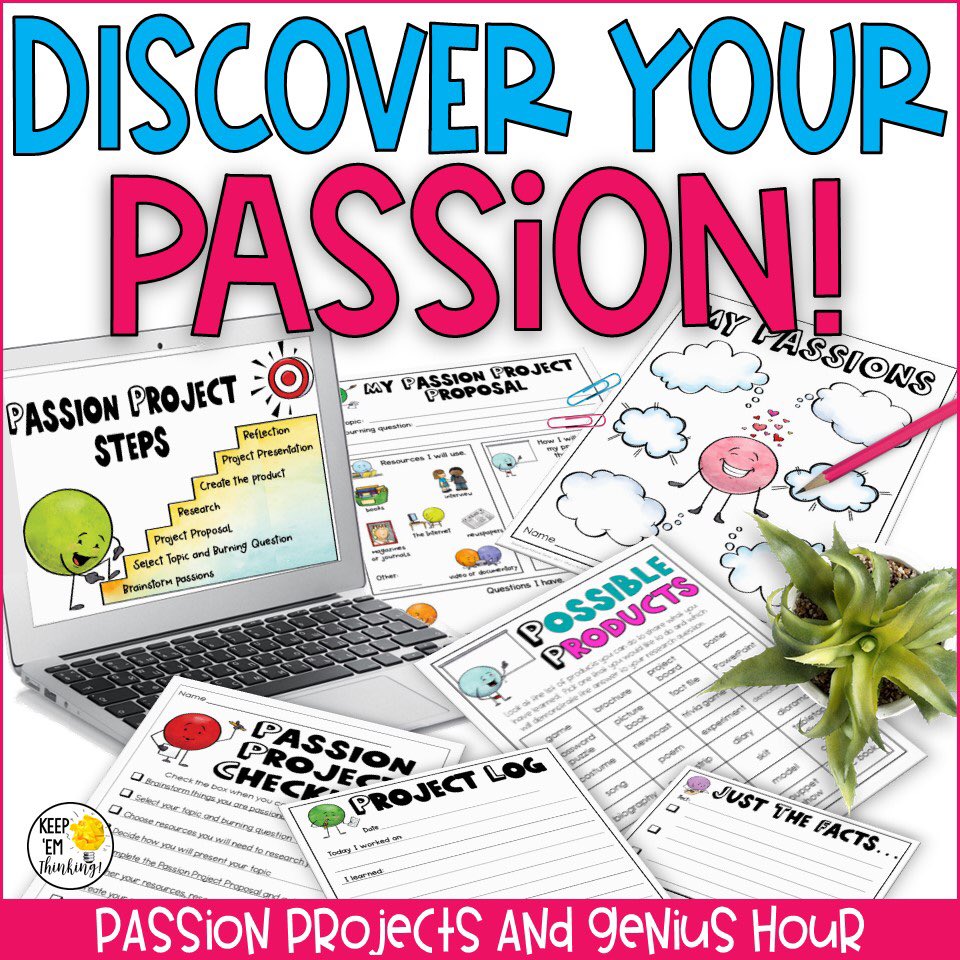 KeepemThinkin's tweet image. I can’t wait to start Passion Projects after winter break!  teacherspayteachers.com/Product/Passio…