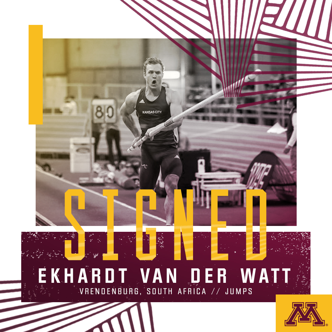 🚨 New Gopher Alert 🚨 Ekhardt Van der Watt joins the #Gophers as a transfer after finishing second in the men's pole vault last year at the 2019 WAC Indoor Championships.