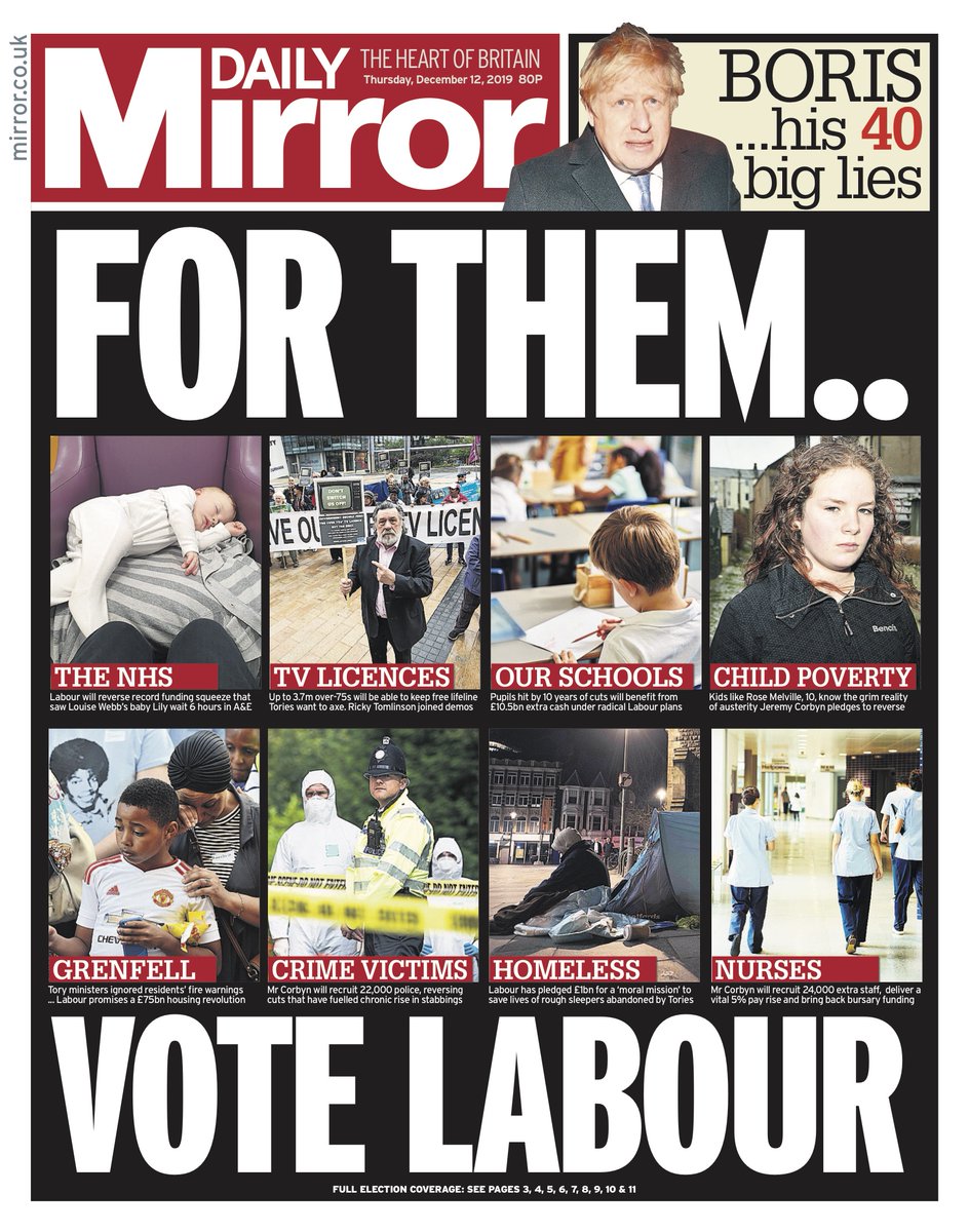 DailyMirror's tweet image. Tomorrow's front page: For them..vote Labour #TomorrowsPapersToday mirror.co.uk/news/uk-news/j…