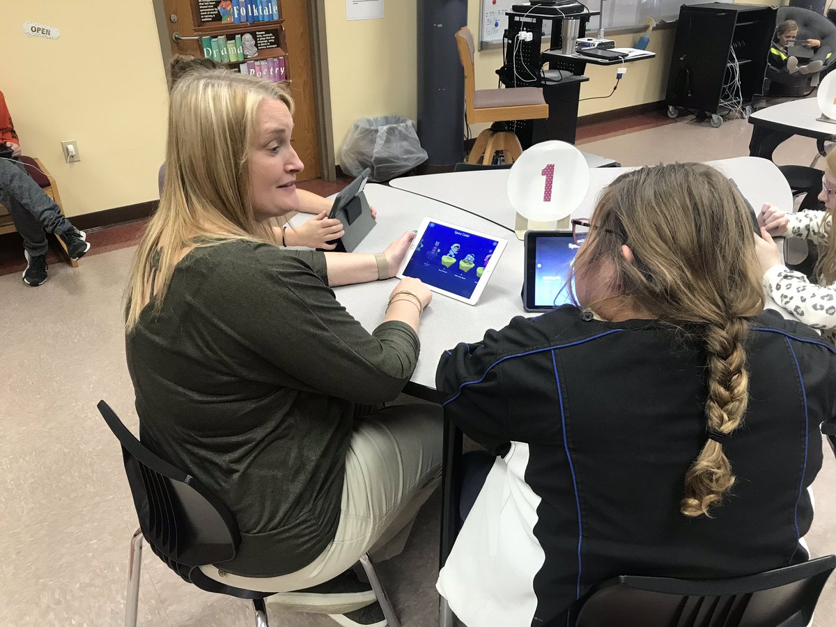 What did we do today? You guessed it - more coding! My favorite part of today was seeing our librarian, Ms. Burch, get in on the coding action!