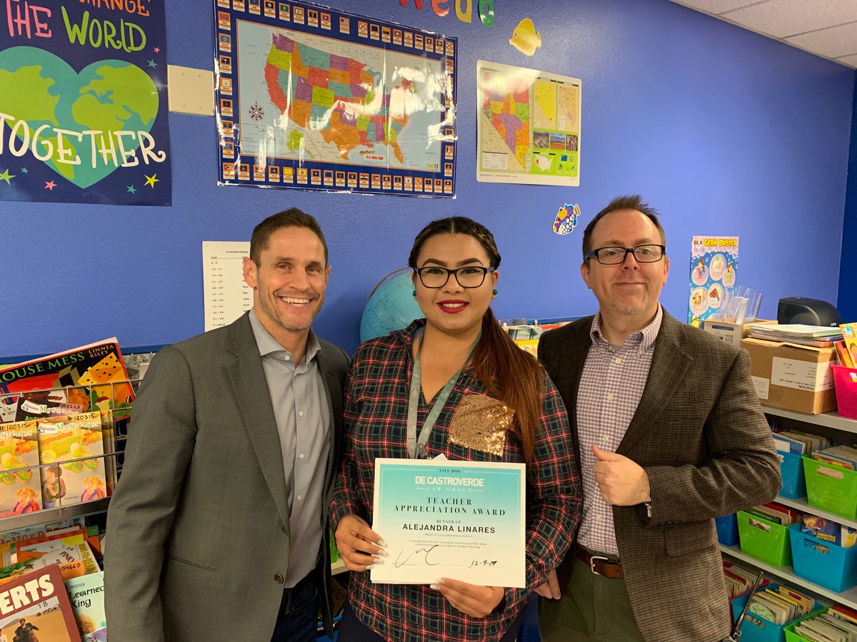 DeCastroverdeLG's tweet photo. Way to go Alejandra Linares who teaches 2nd grade at @Walterlongsteam for being named De Castroverde Law Group's Fall 2019 Teacher Appreciation Award runner-up winner. She received $500 for classroom supplies, a $200 Amazon gift card and a family 4 pack from @DiscoveryLV. https://t.co/YQWQJ8c9bk