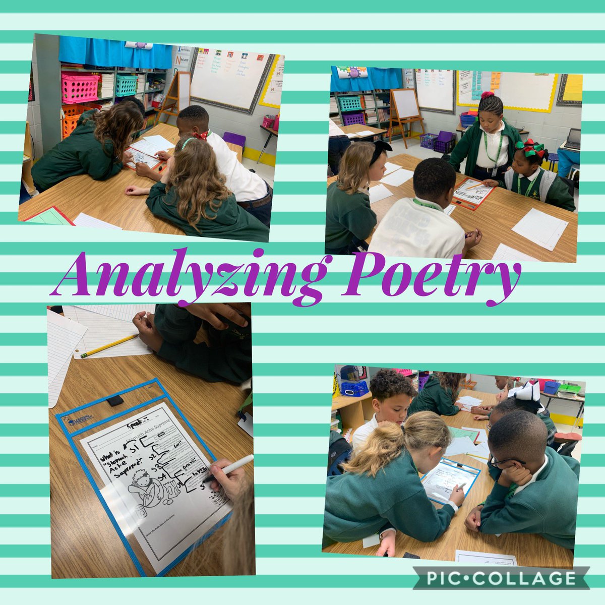 denisemaye3rd's tweet photo. We are analyzing poetry...identifying the speaker, the parts of a poem, type of poem, key idea of each stanza, and making inferences &amp; connections.
#thatssomertz
@MDuBoseAdams @EicholdMertzMST https://t.co/q52B4y7ILV