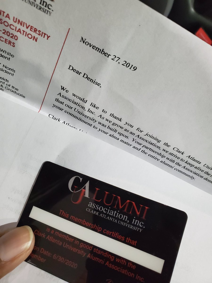 MediaCae's tweet image. I paid my Alumni membership dues to Clark Atlanta University. I wasn't expecting this beautiful membership card but it reminds me of the hard work I put in while I was there. I❤CAU.  #FindAWayorMakeOne @CAU c/o 94 and c/o 98.🤓 #17-Sigma-92 #SigmaMade 🔺️🐘