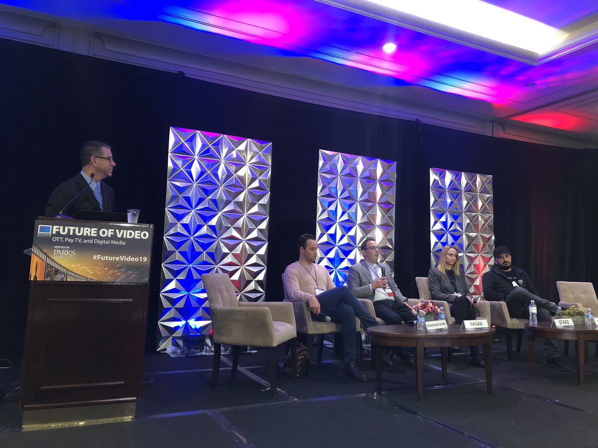 .@SteveAtParks leads the discussion with panelists <a href="/STARZ/">STARZ</a> <a href="/mammothmedia/">Mammoth</a> <a href="/NAGRAKUDELSKI/">NAGRAVISION HQ</a> <a href="/Crunchyroll/">Crunchyroll</a> on partnerships and aggregation in the new world of #video at #FutureVideo19