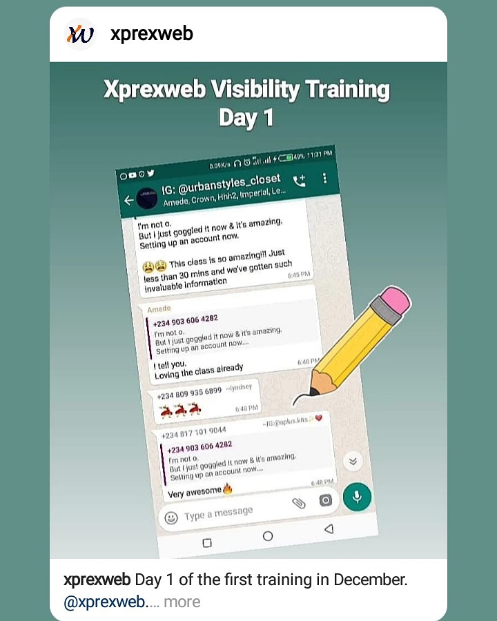 xprexweb's tweet photo. Day 1 of the first training in December.
@xprexweb.
#xprexweb
#digitalmarketing
#visibility
#visitingtraining https://t.co/mV1ppIGijF