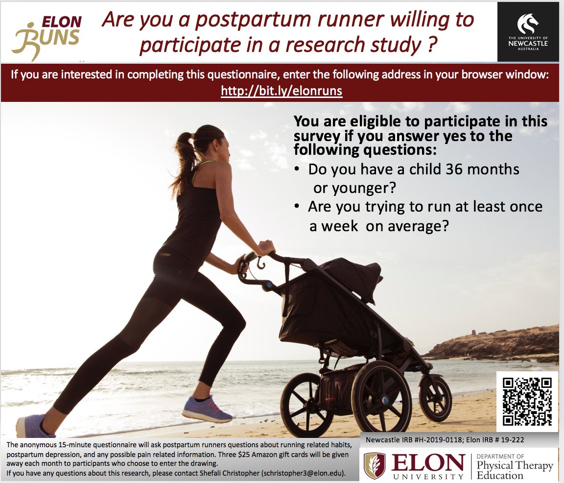 ironmomPT's tweet image. Do you want more information on returning to running after having a baby? So do we!
Postpartum runners, please consider completing this 15-minute survey: bit.ly/elonruns #helpthemotherrunner
