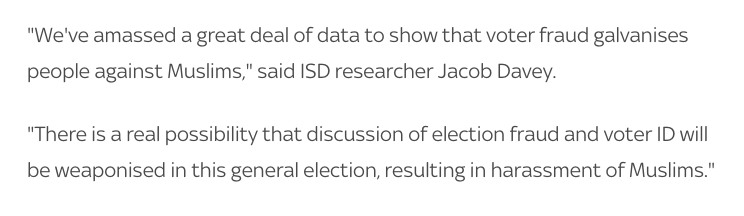 13. The discussion around voter fraud is undercovered and extremely grim. With  @ISDglobal, I tracked the spread of one narrative: the claims of electoral fraud in the Peterborough by-electionWhat we found was not pleasant https://news.sky.com/story/general-election-voter-fraud-claims-are-being-weaponised-to-spread-islamophobia-says-think-tank-11877169