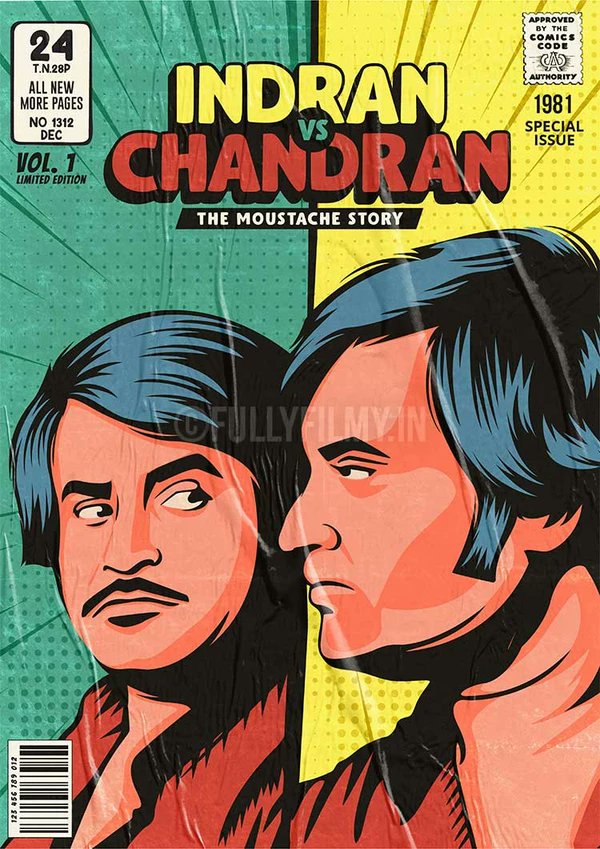 RaunaqMangottil's tweet photo. So we @FullyFilmy_in took our favourite Rajini movies &amp; re-imagined them as vintage comic book covers, designing it from scratch..if ur interested, we might develop them into full comic books but for now, enjoy the posters😌

https://t.co/orhDJaxs04 https://t.co/fBqo2InFQ5