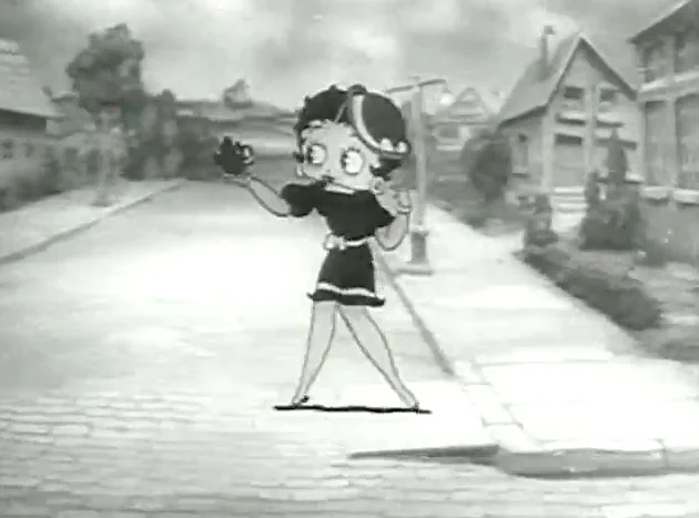『ベティ・ブープ』シリーズより
『グランピーの家へ行くのさ』(1935年)
Betty Boop And Grampy

立体セットの前にセルを立てて撮影する新技法「セットバック撮影」。
(1分前後)ディズニーのマルチプレーンに対抗。
予算も手間もかかり過ぎて普及しなかった幻の技法。 