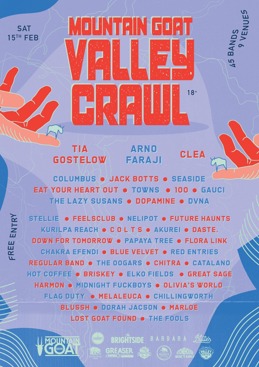 ArnoFaraji's tweet photo. eXtremely pumped to be playing
@ MountainGoatValleyCrawl 2020 // 🐐
CATCH YOU IN FEB - BRISBANE!!! #BNE #BRISBANE #MGVC #2020 https://t.co/ZGUtPoX74t