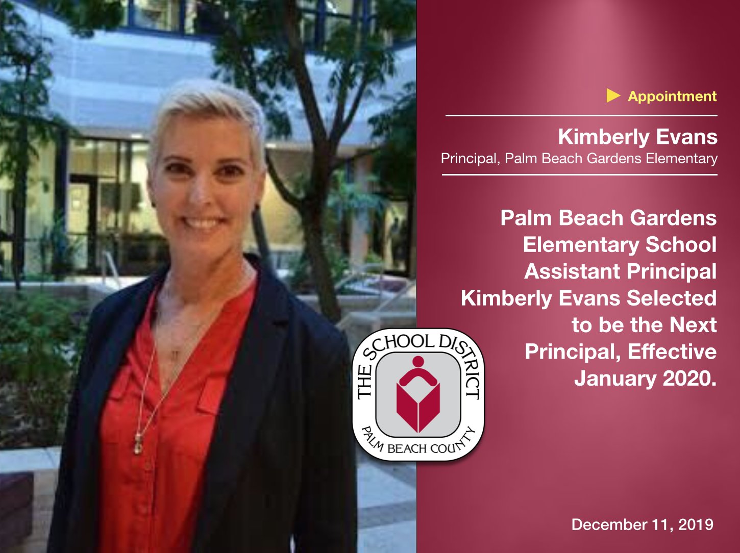 Pbcsd On Twitter Congratulations Kimberly Evans The New