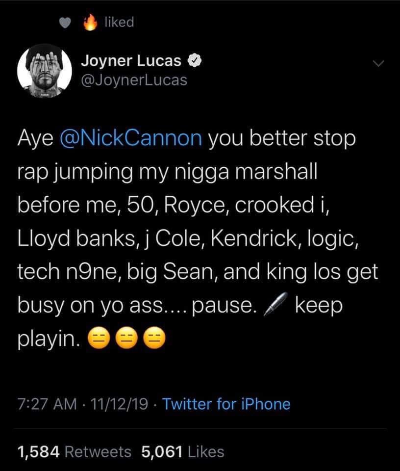 Cre8B's tweet photo. 🤭😂@Eminem @JoynerLucas @NickCannon https://t.co/arfWnnCLlK