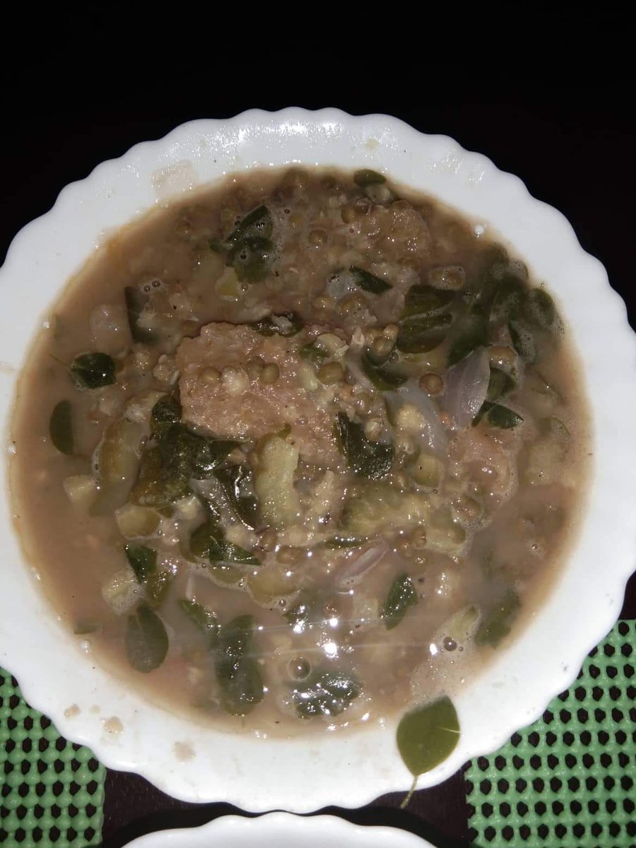 Mung beans or Mungo with Moringa leaves cooked in pork scratching and some bitter gourd very healthy recipes pls do try if u find somewhere around your area filipino dishes