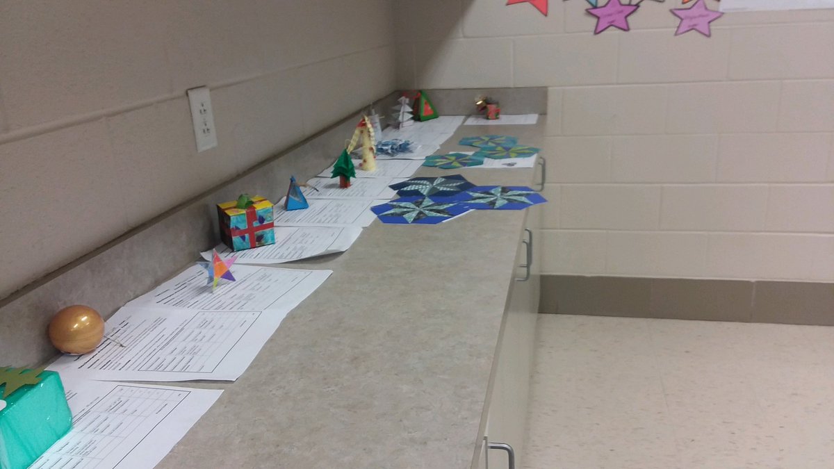 JulieHaskin4's tweet photo. It's Geom-e-tree ornament time! Our ornament project in Geometry was due today! Once they are graded they will decorate our trees! https://t.co/p3CDcwzBDX