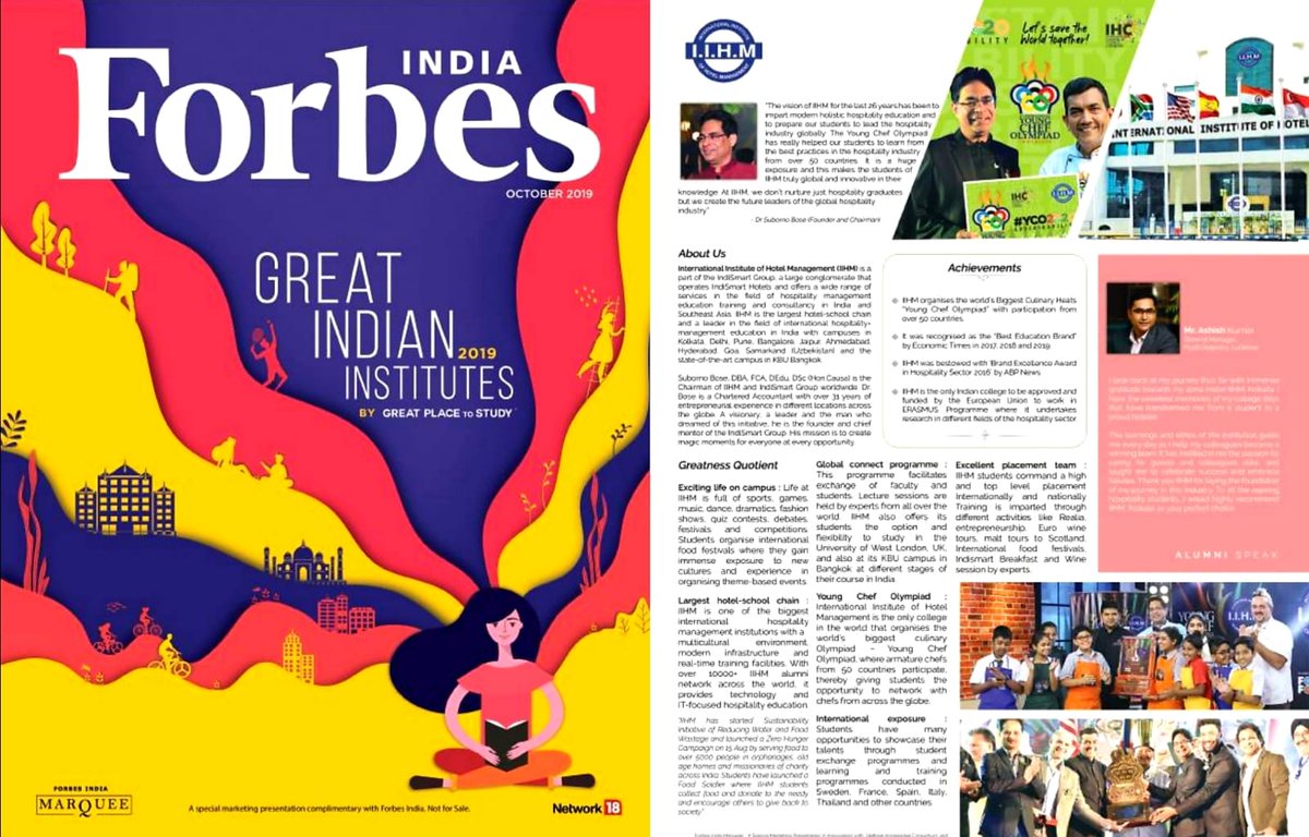 Best in all, calls for celebration @IIHMHOTELSCHOOL is marked as the great Instite in India by @forbes_india work speaks. #iihmjaipur #hospitalityrocks #myiihm #best3years #Iihmhotelschool #cheflife #forbesfinds #foodsoldiers #sustainability #0foodhunger @UNWTO @EduGuyOfficial