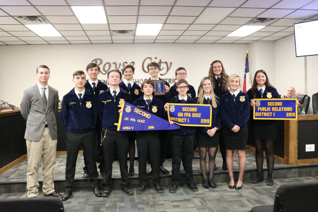 Royse City FFA was honored at the December Royse City ISD School Board Meeting for many successes this semester. Looking forward to many more with this group of student leaders. #RCISDJoy <a href="/RoyseCityFFA/">Royse City FFA</a>