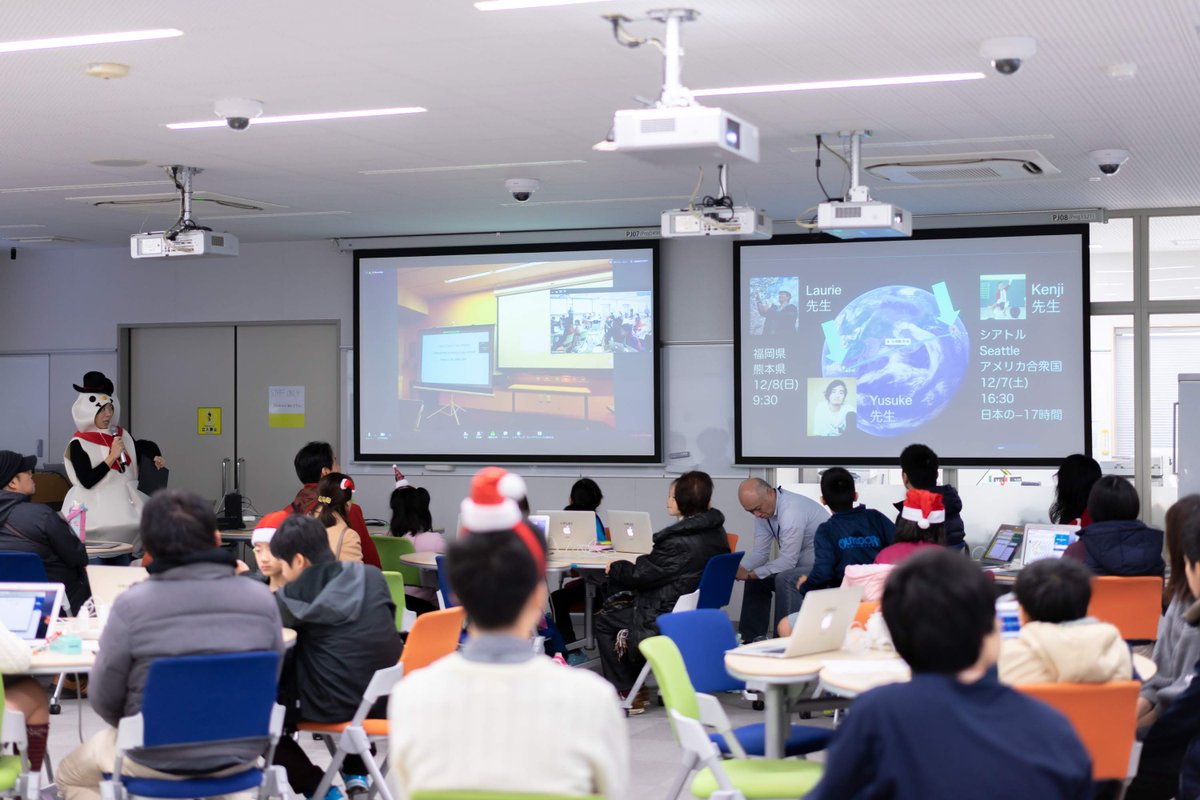 kidscodeclubjp's tweet image. 12月8日【Hour of code~Shall we Dance?:コードを使ってダンスをしよう!】を開催しました!今年はのべ120名以上の子どもたちに、英語とCSを学ぶ機会を提供することができました。お手伝い頂いたすべての皆さんに、心から感謝いたします💐
#CSinEnglish #HourofCode #九州工業大学 #飯塚市教育員会