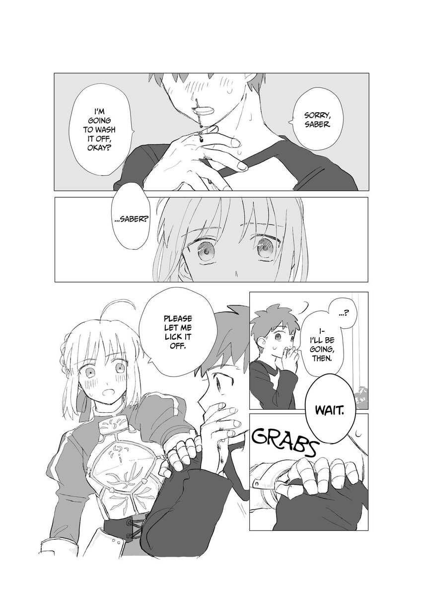 picture Shirou X Saber Comic saber needs that mana shirou fgo