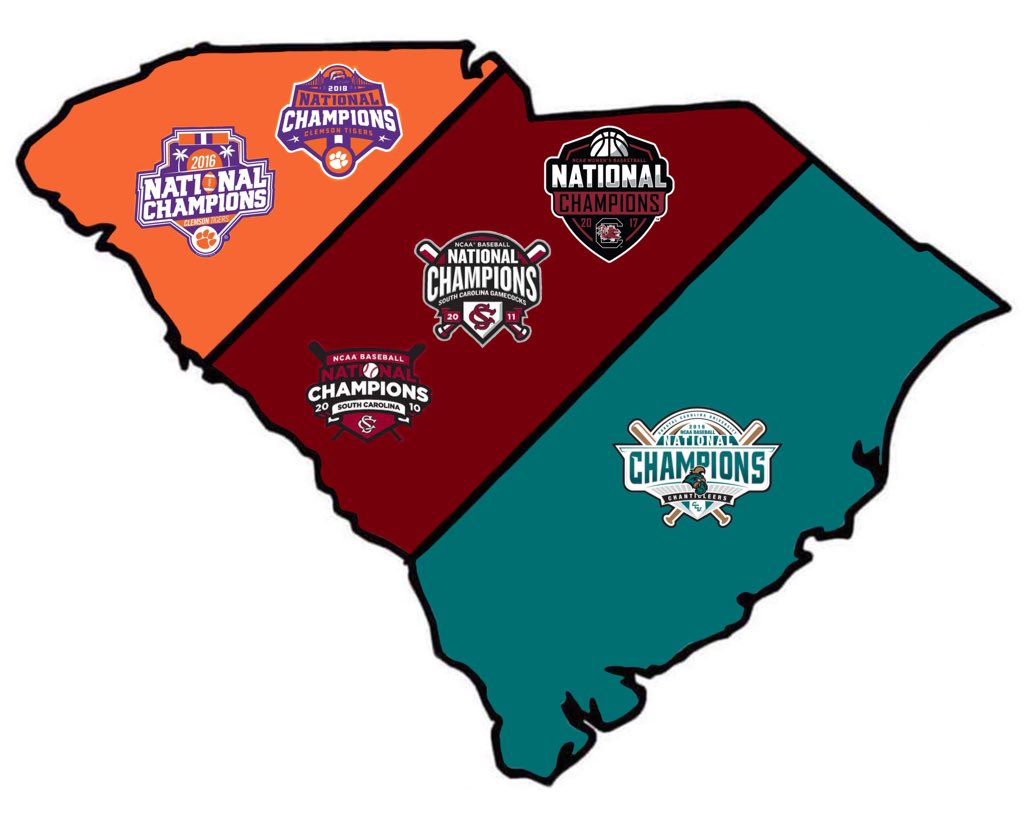 jshropshier's tweet photo. I hate to give that school in the upstate credit for anything, but it has been a hell of a decade for the Palmetto State https://t.co/YSRmcDGy9W