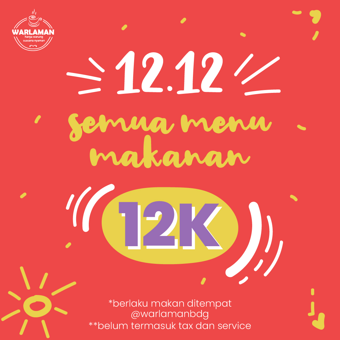 Hola-hola sobat mimin🥳✨
Saatnya makan kenyang menu apa aja cuma 12K lohh😱😍, siapin perut kalian guys buat nampung makanan sebanyak-banyaknyaa😜 kuy! 
#warlaman #warlamanbandung #promobandung #infobandung #kekinian #tempatnongkrong #makanpakereceh #duniakuliner