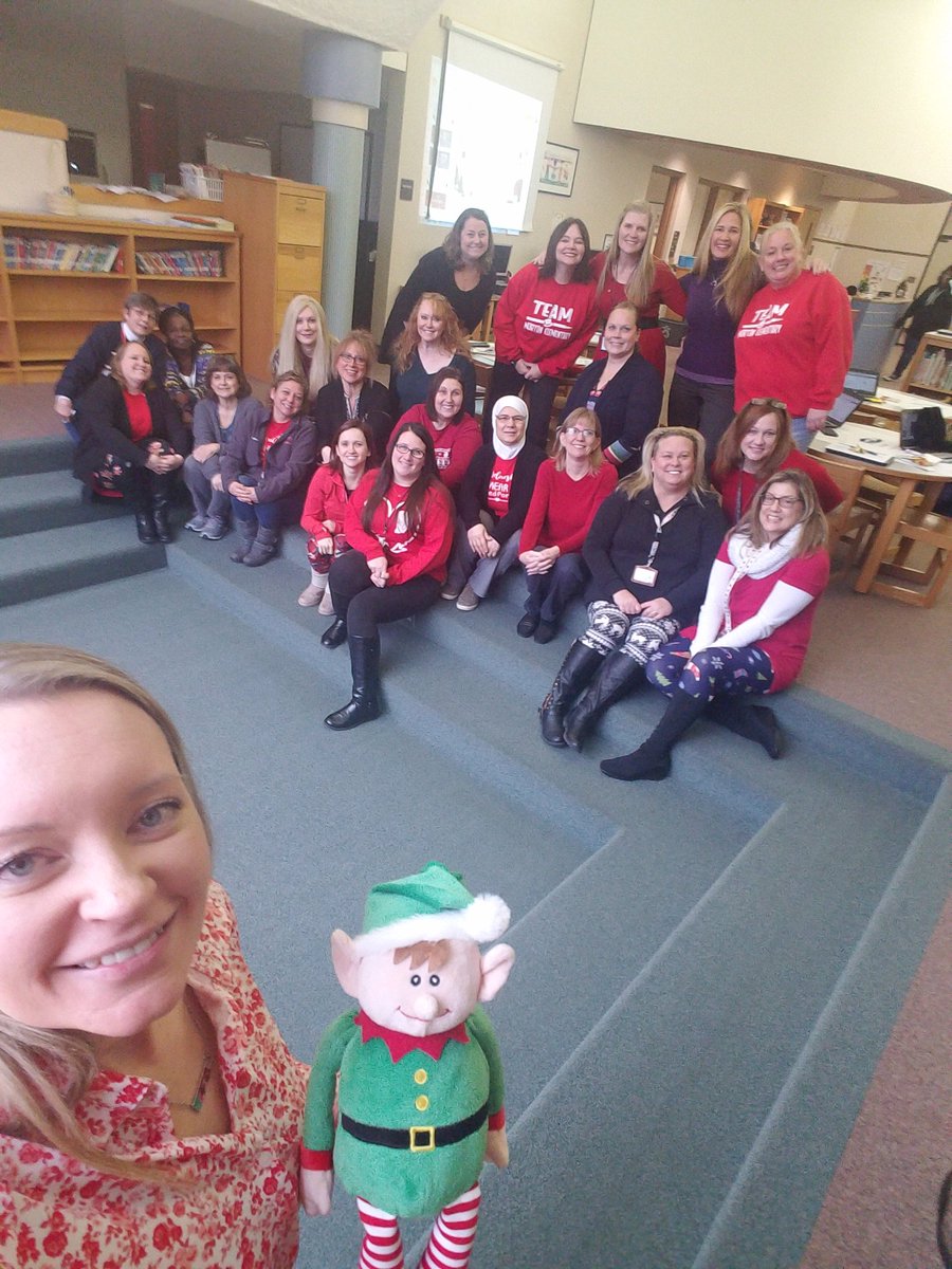 MaryRykiel's tweet photo. Morton Elementary staff has been asked to take a selfie with Elfie!  We can't wait to see all of the smiling faces through the next week. @Oliverpmorton #15K #schk12 https://t.co/Bh2Ul2jZij