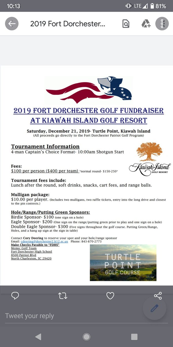 FortDGolf's tweet photo. @wesleybryangolf any chance for a celebrity guest appearance at our fundraising tournament at Turtle Point on Dec 21? https://t.co/07O8f9tB85
