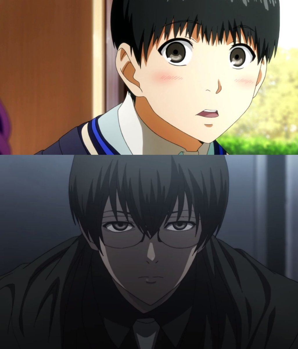 Sometimes it's hard to believe that these two are the same person. [via Tokyo Ghoul and Tokyo Ghoul:re]