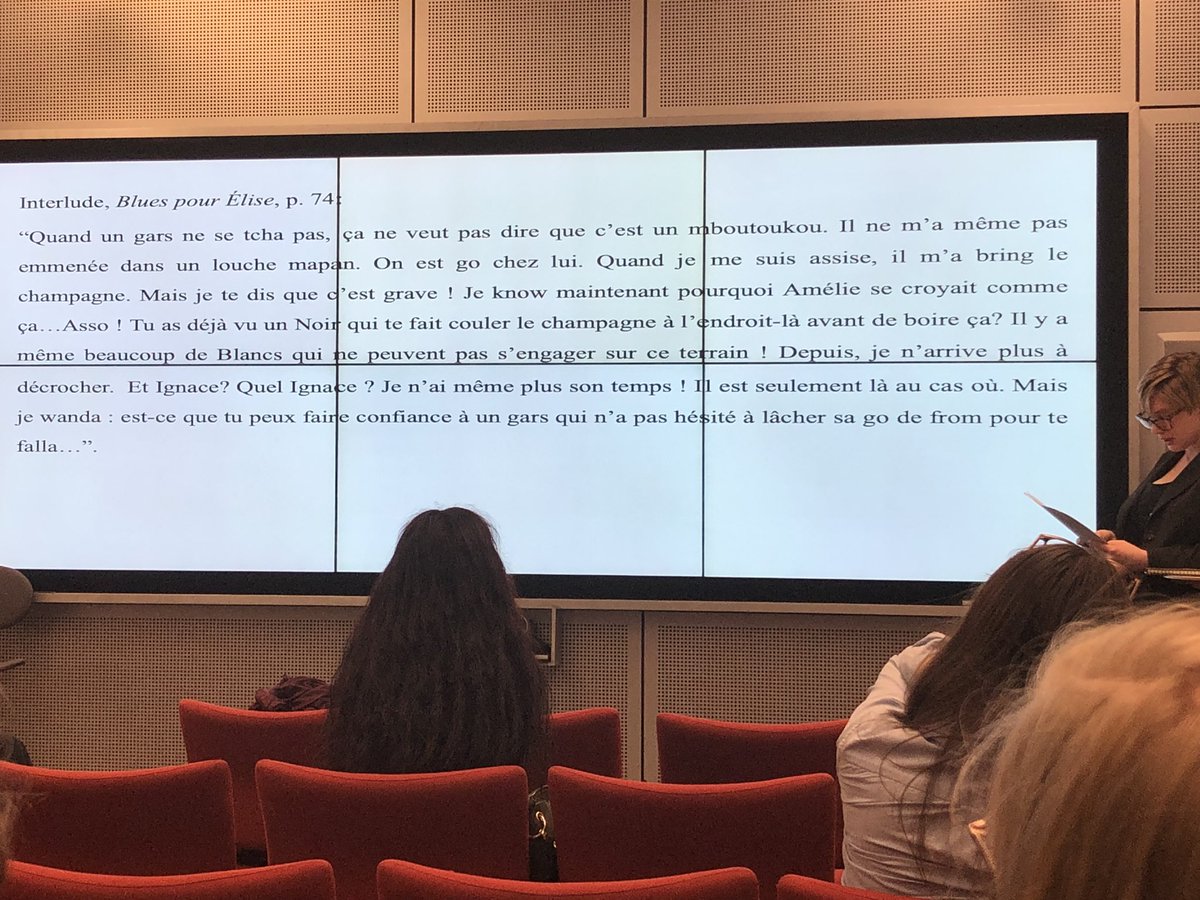 octolingualman's tweet photo. Charlotte Mackay now displays the multilingual “Camfranglais” at work in Leonora Miano’s Blues pour Elise #ASFS2019 #afropean #multilingual https://t.co/axsvKS48cZ