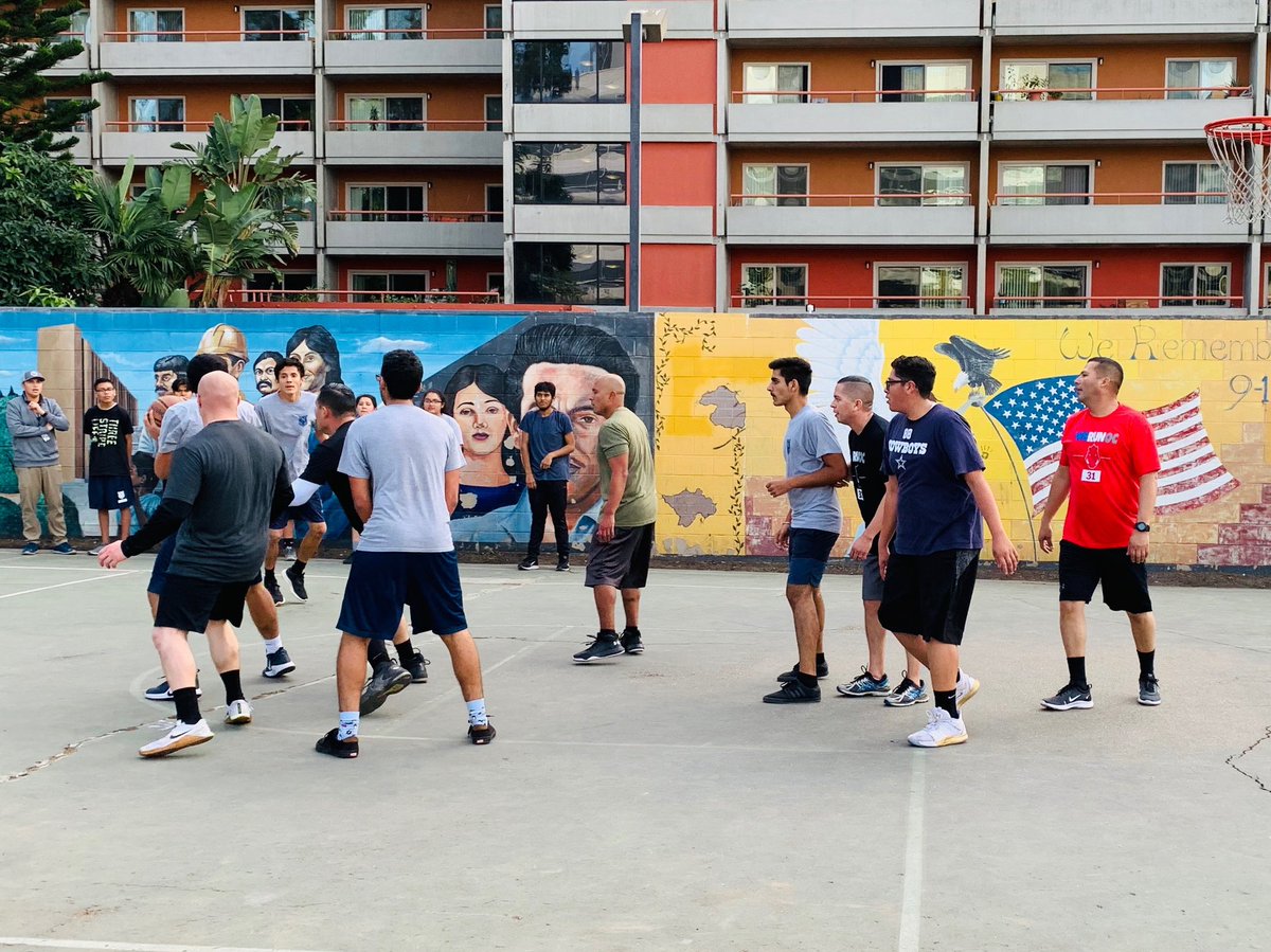 SantaAnaPD's tweet photo. #SantaAnaPD Officers participating in a friendly basketball game ⛹🏻♂️⛹🏻♀️ with Nova Academy students this afternoon at Angels Park 🏀 Final score 🥁🥁🥁 Nova Academy 8 - SAPD 7 #goodgame 👍🏼 #communitypolicing #nothingbuthoops #friendlycompetition #youthmentorship #inthecommunity https://t.co/2OmOcezRPg