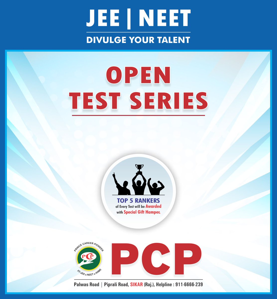 Prince_Eduhub's tweet photo. #JEE | #NEET-2020 Aspirants ! 
Join PCP's #UNIQUE &amp; #COMPLETELY_FREE #OPEN_TEST_SERIES &amp; #SUPPORT_PROGRAM and improve your rank in JEE | NEET-2020.
Click the link for Online Registration  : 
https://t.co/OOf8M2oh4f

@iitjee @iitjeeWiziq @iitjeeclub @iitjee_coaching @IITJEEExam https://t.co/hSYtYBduHV