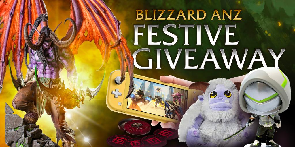 Blizzard_ANZ's tweet photo. The true spirit of Christmas is giving—GIVING AWAY COOL STUFF! 🎁 

Forget milk &amp; cookies, just retweet this post and tell us which Blizzard character you’d like to celebrate Christmas with and why. We’ll pick the most festive answers! 

It’s our way of saying Merry Christmas 🎄 https://t.co/e8y2XS6sgn